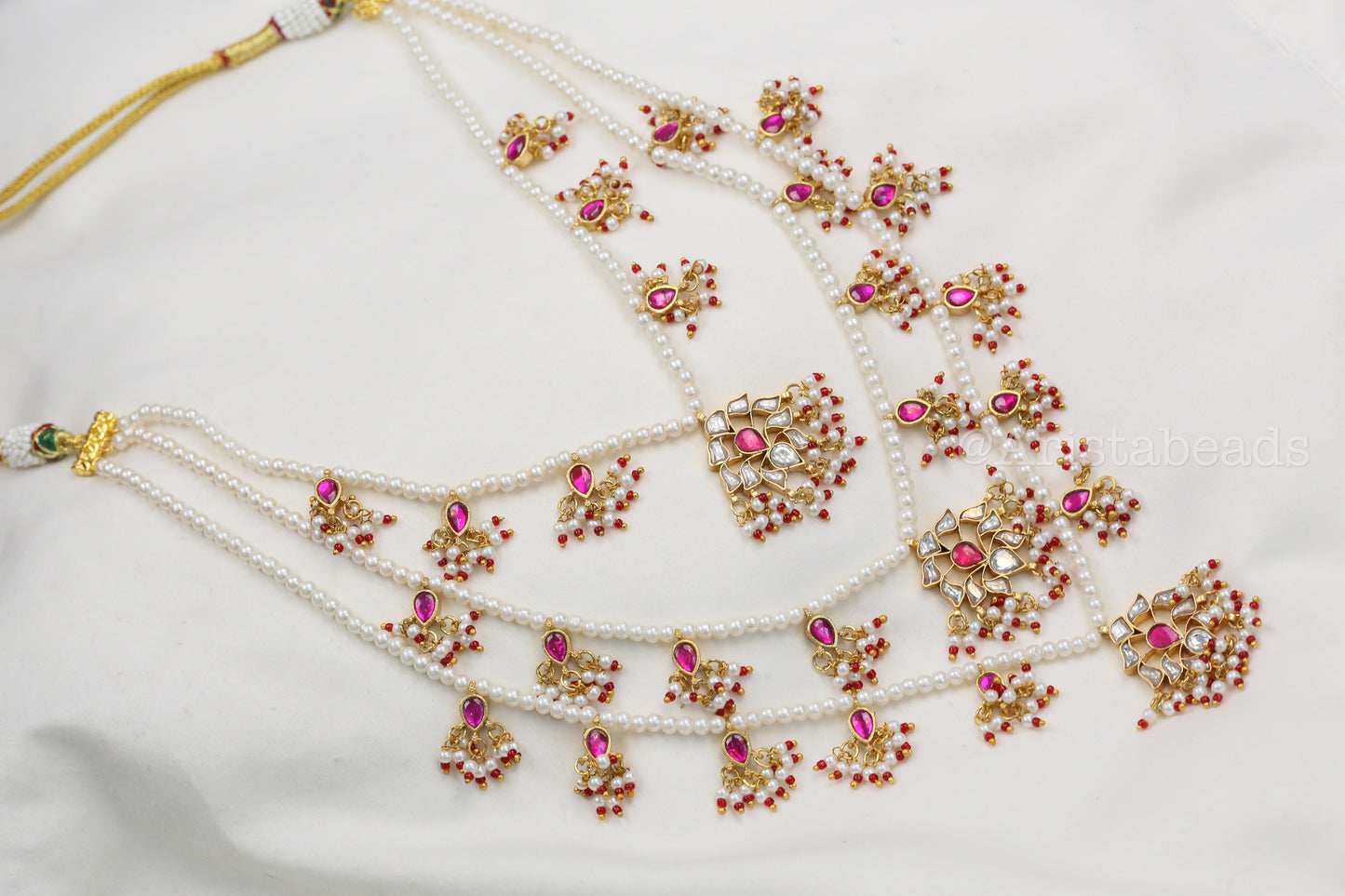 Niloufer Teen Lada Jadau Kundan Necklace (TL102-01) - Ruby