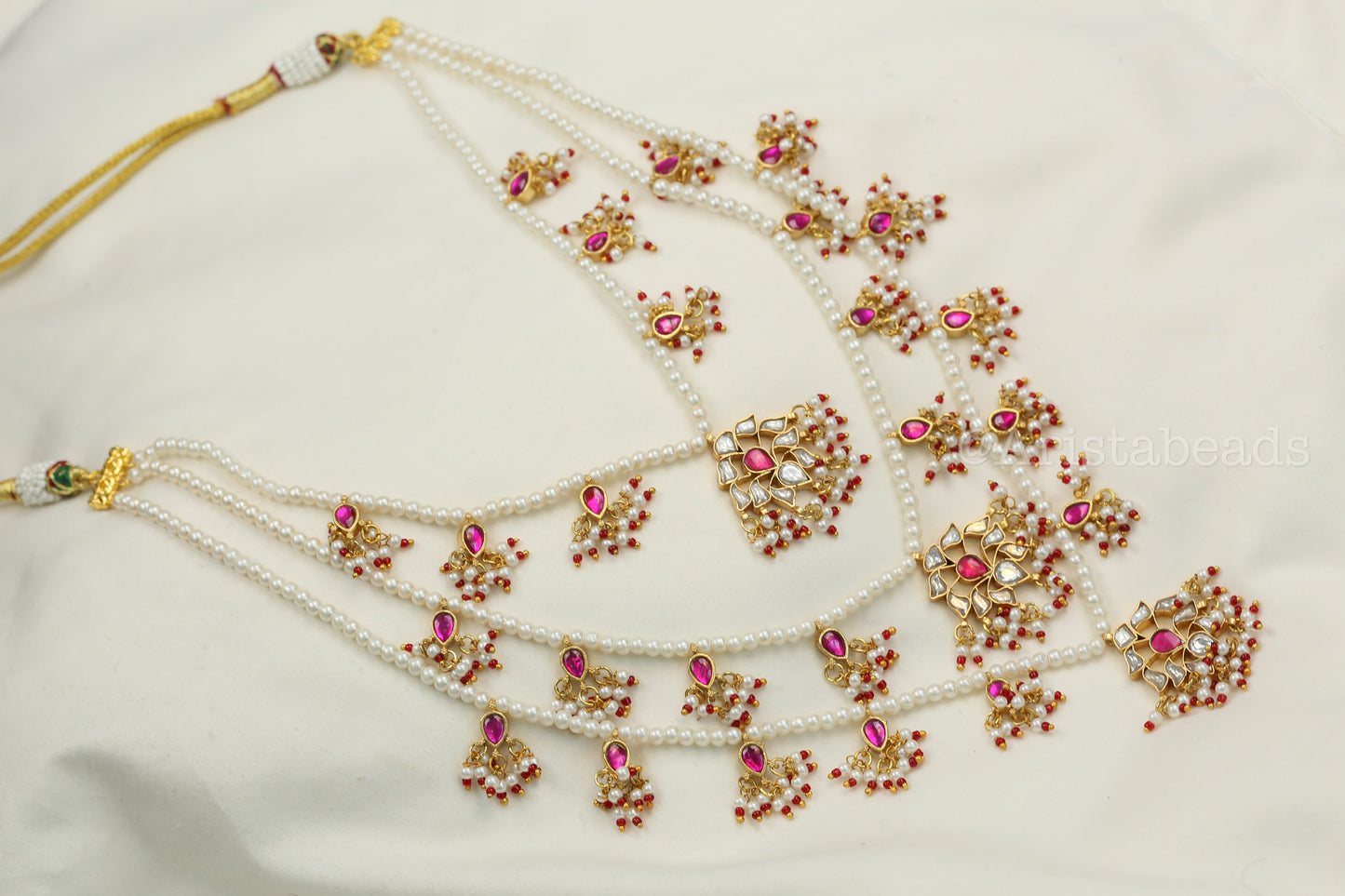 Niloufer Teen Lada Jadau Kundan Necklace (TL102-01) - Ruby