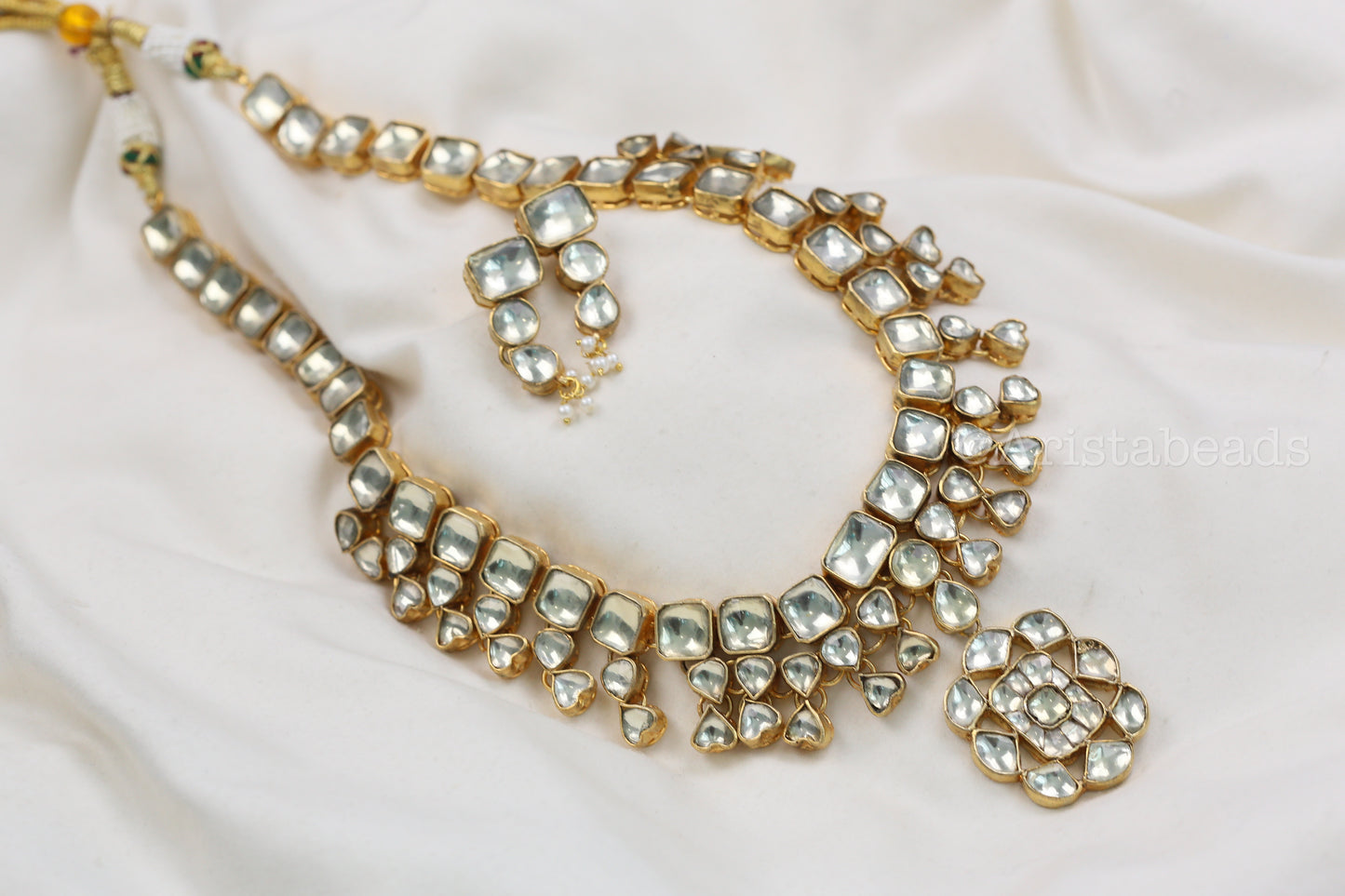 Aafreen Vintage Look Gold Foil Kundan Necklace (V102-09)