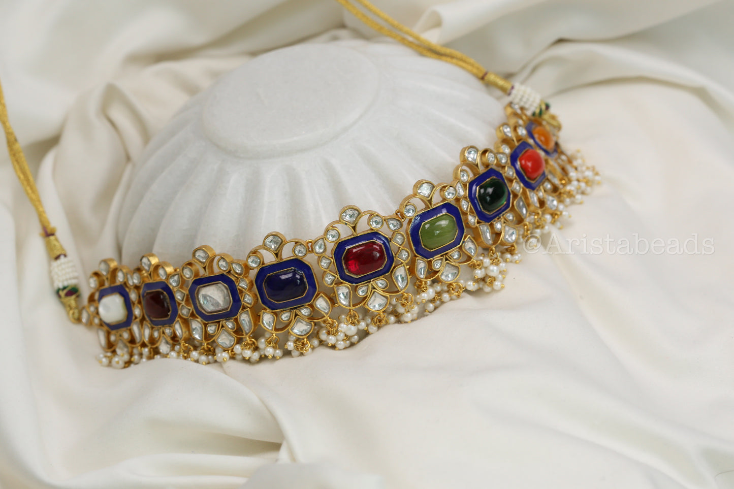 Mahira Navratna Jadau Necklace Set (V102-11)