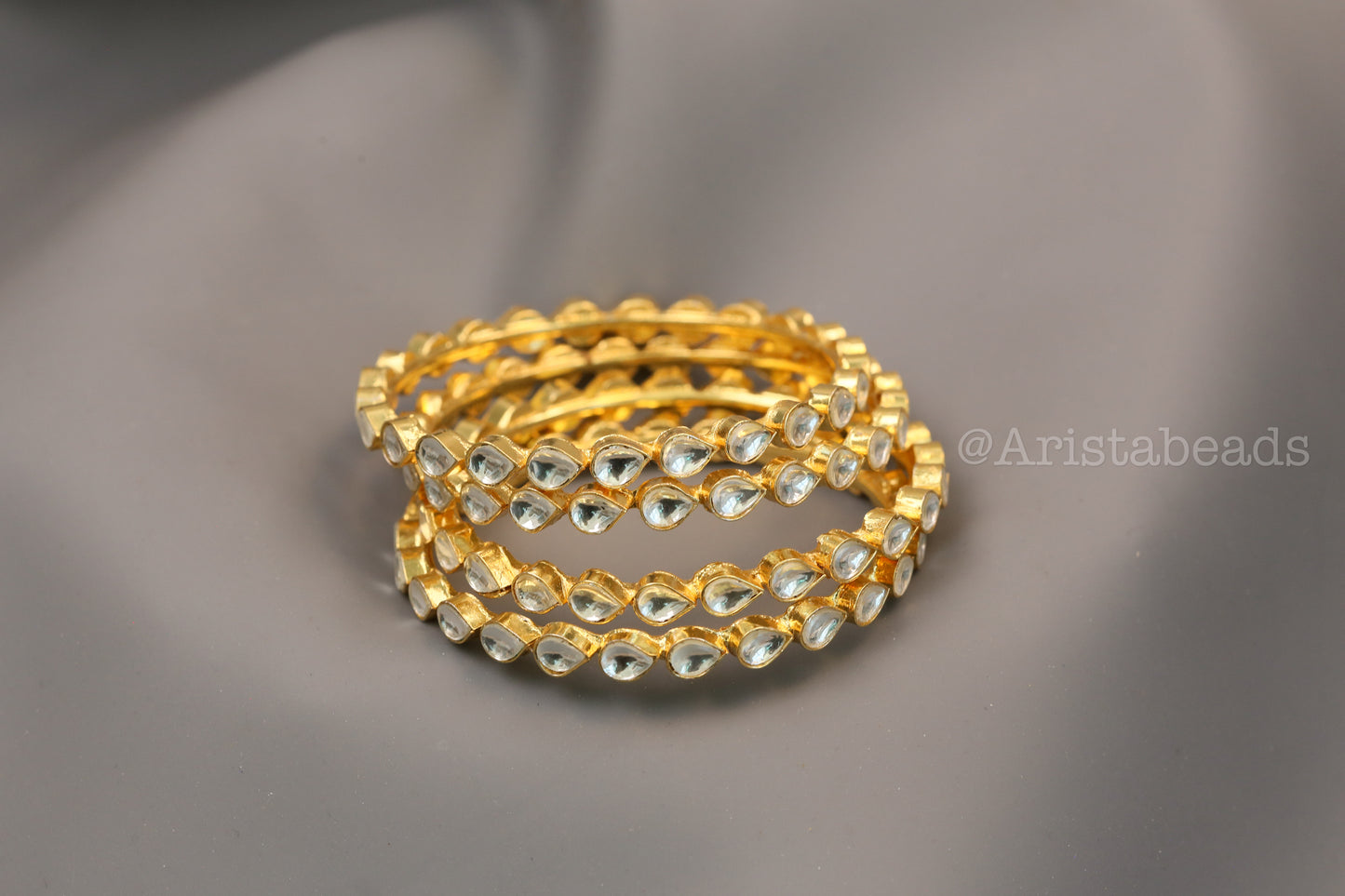 Kanak Pachi Kundan Bangle Set (Set Of 4)