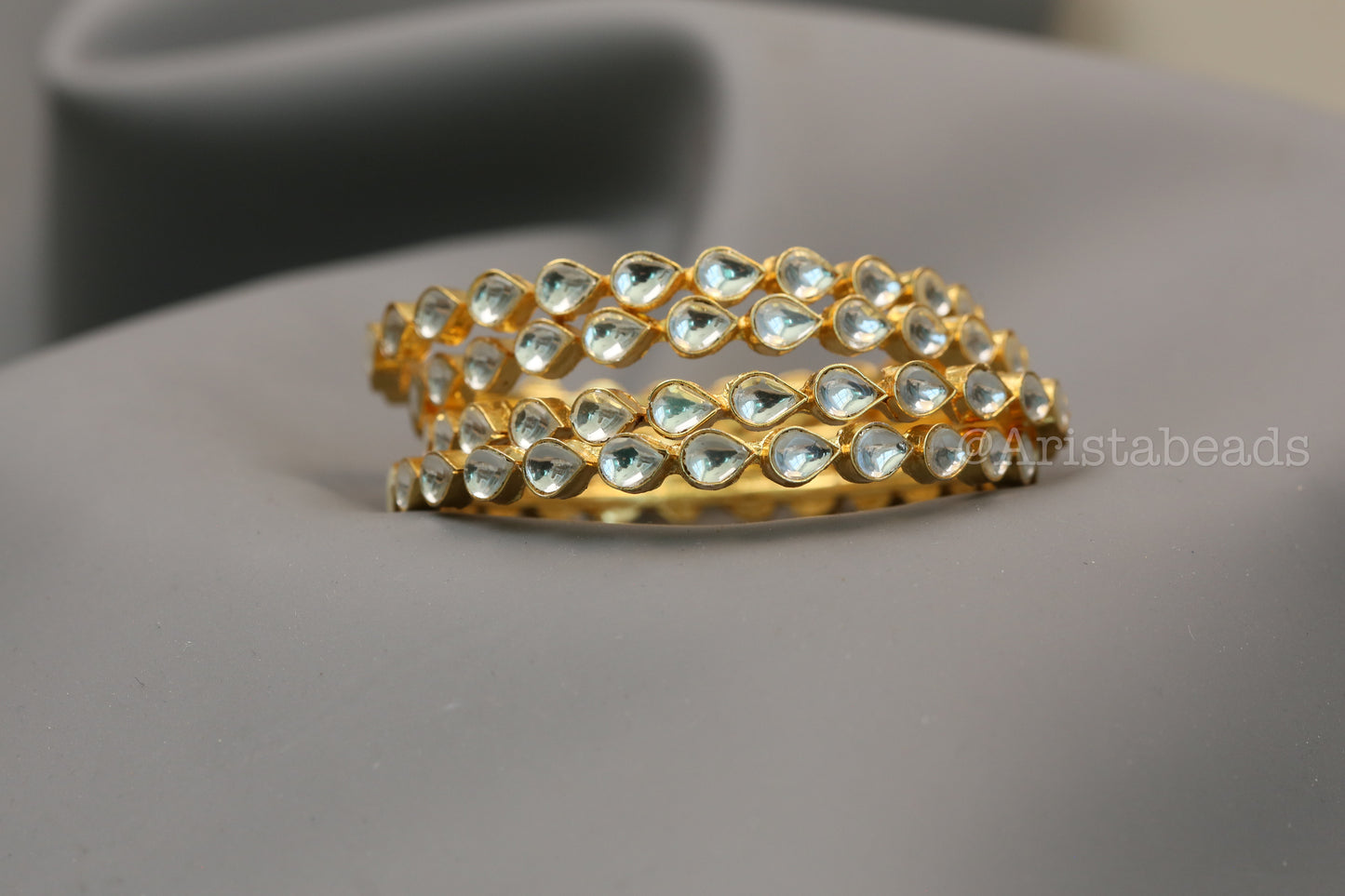 Kanak Pachi Kundan Bangle Set (Set Of 4)