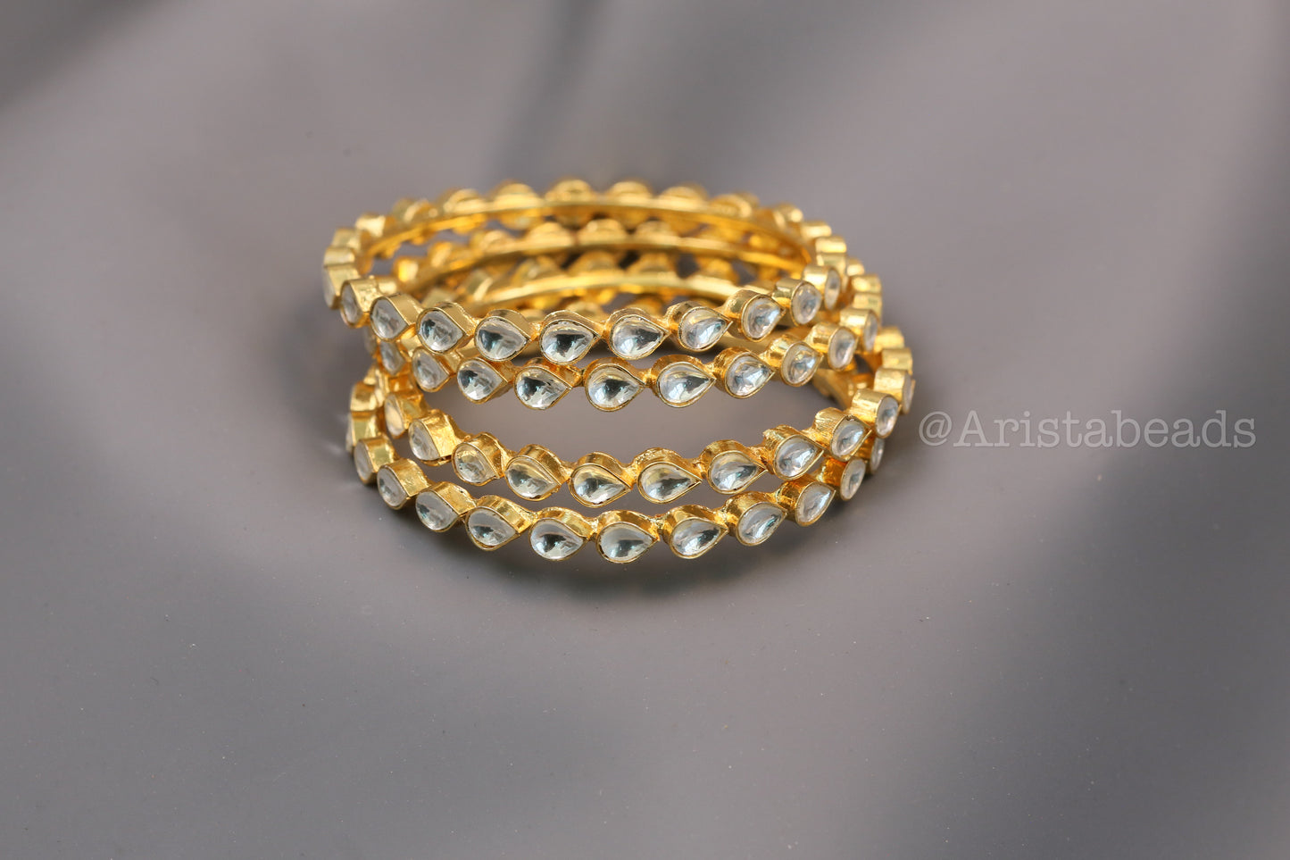 Kanak Pachi Kundan Bangle Set (Set Of 4)