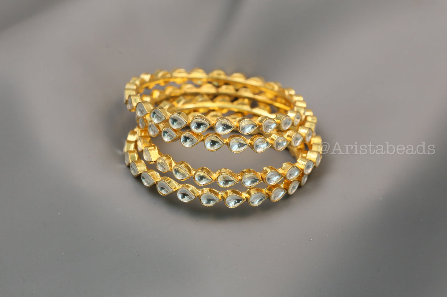 Kanak Pachi Kundan Bangle Set (Set Of 4)