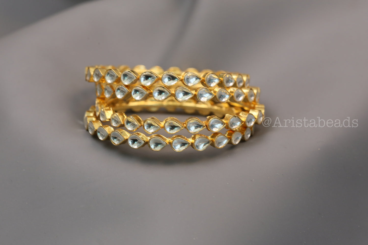 Kanak Pachi Kundan Bangle Set (Set Of 4)