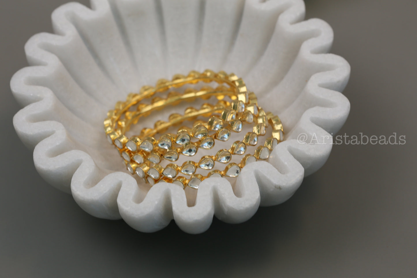 Kanak Pachi Kundan Bangle Set (Set Of 4)