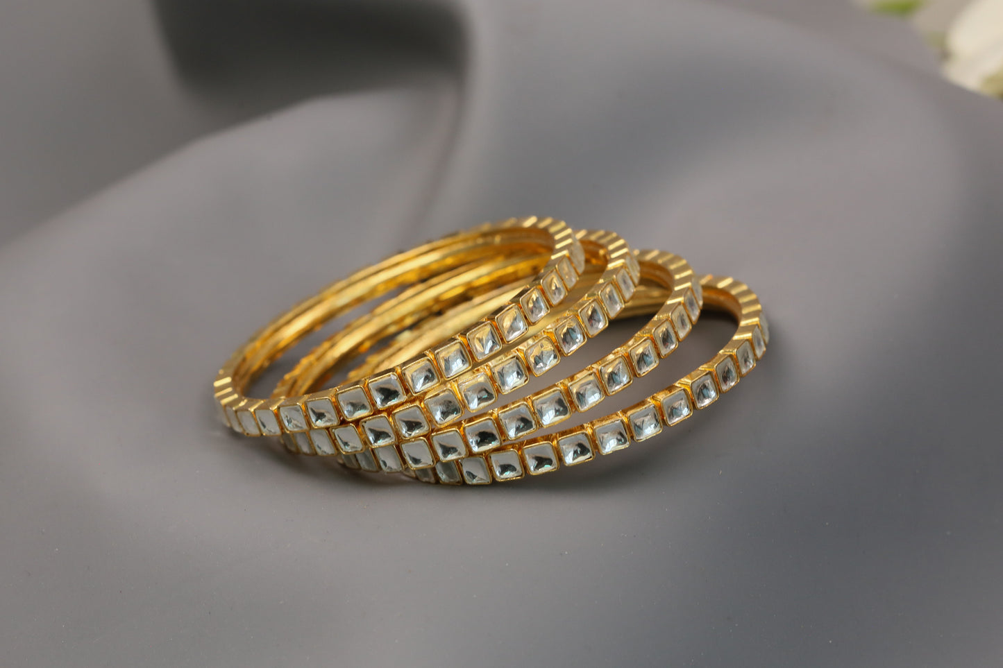 Raina Pachi Kundan Bangle Set (Set Of 4)