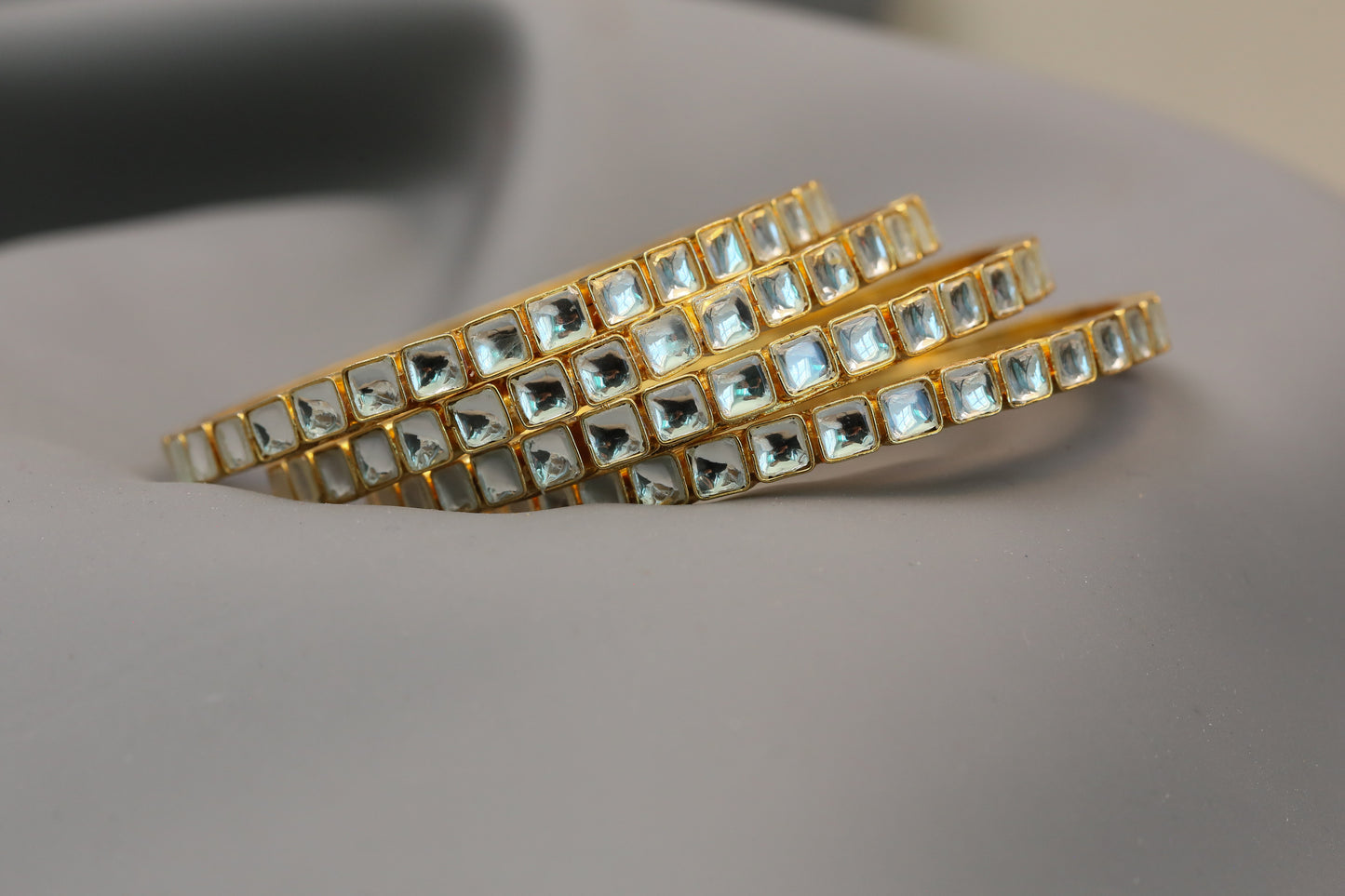 Raina Pachi Kundan Bangle Set (Set Of 4)