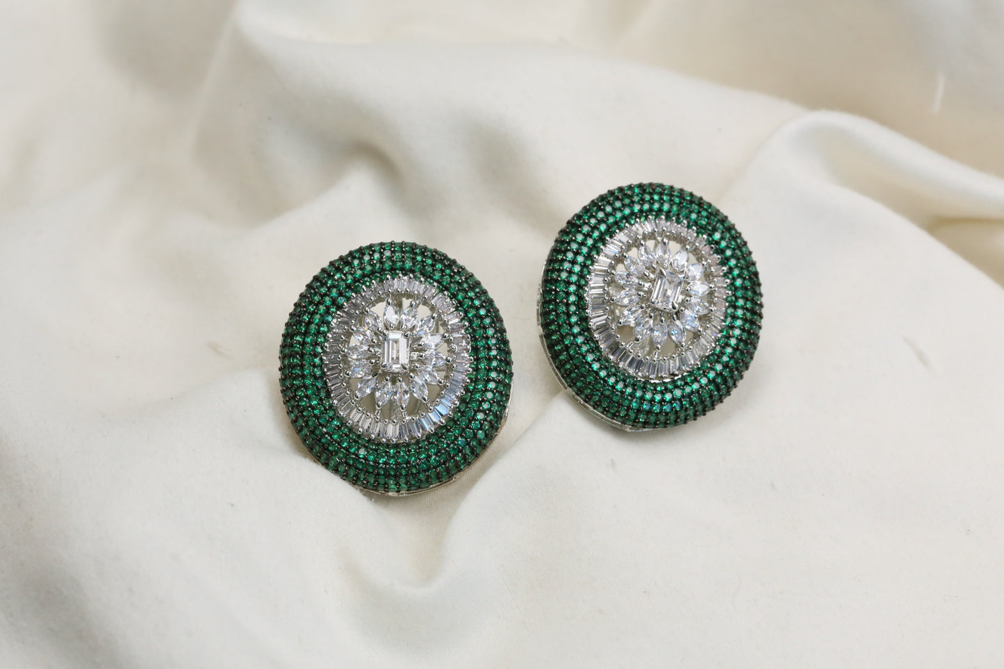 Micro CZ Pave Setting Studs - Green