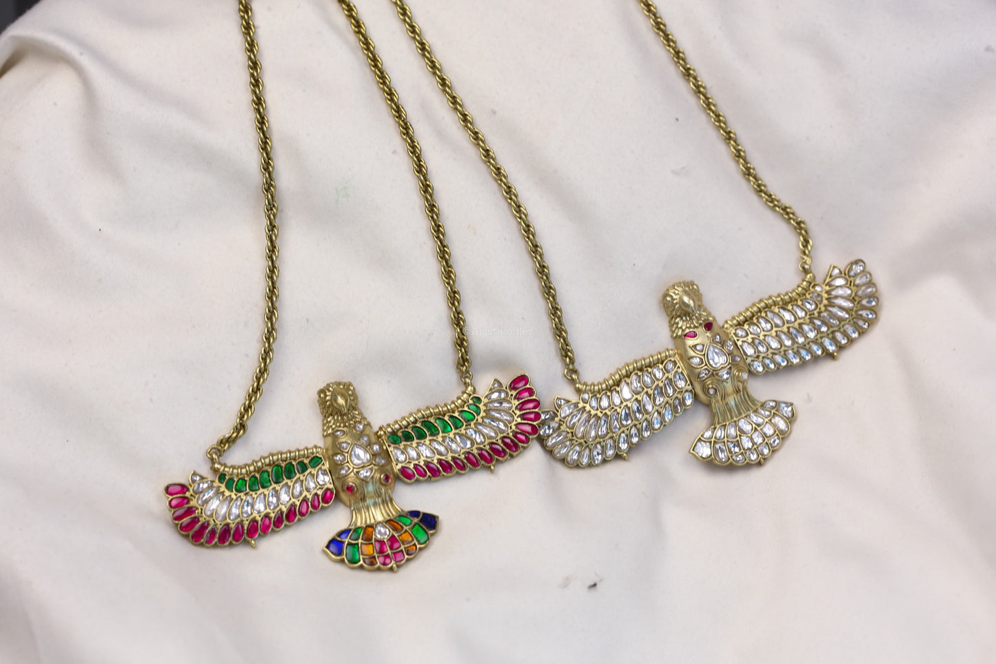 Vintage Gold Jadau Garuda Necklace
