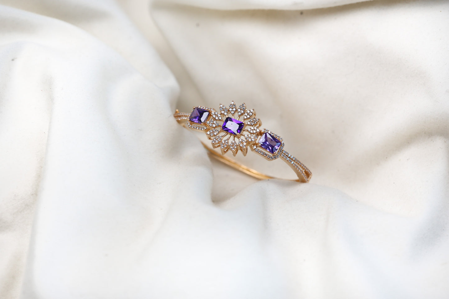 Dainty CZ Bracelet -Purple