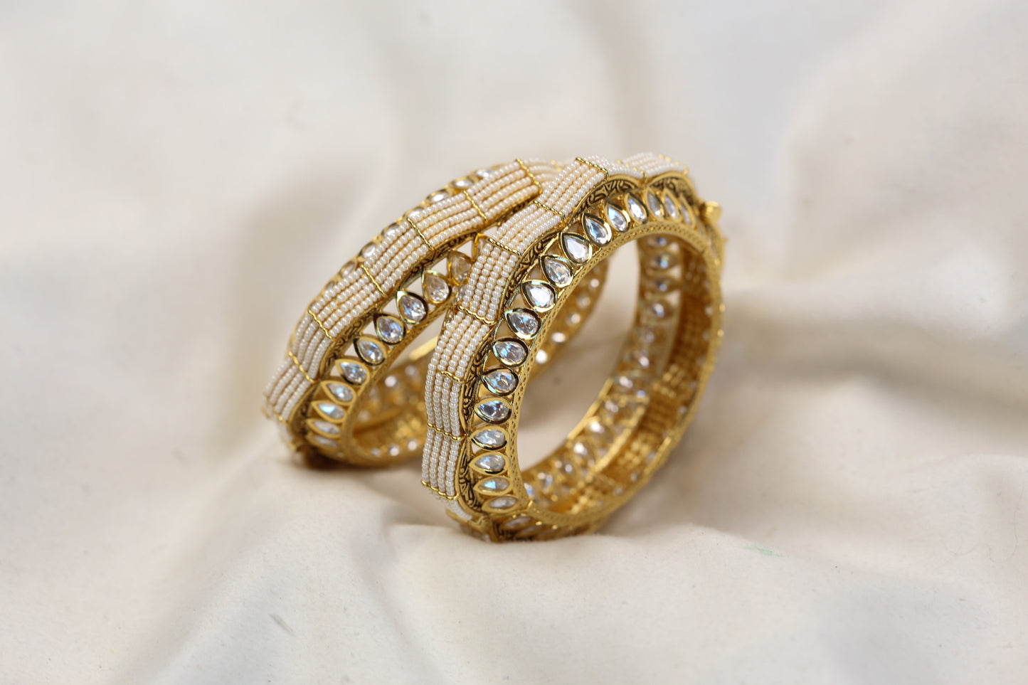 Madhu Moissanite Polki Bangle Set