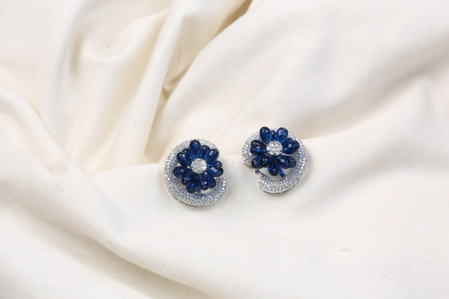 Premium CZ & Blue Crystal Studs (102-19)