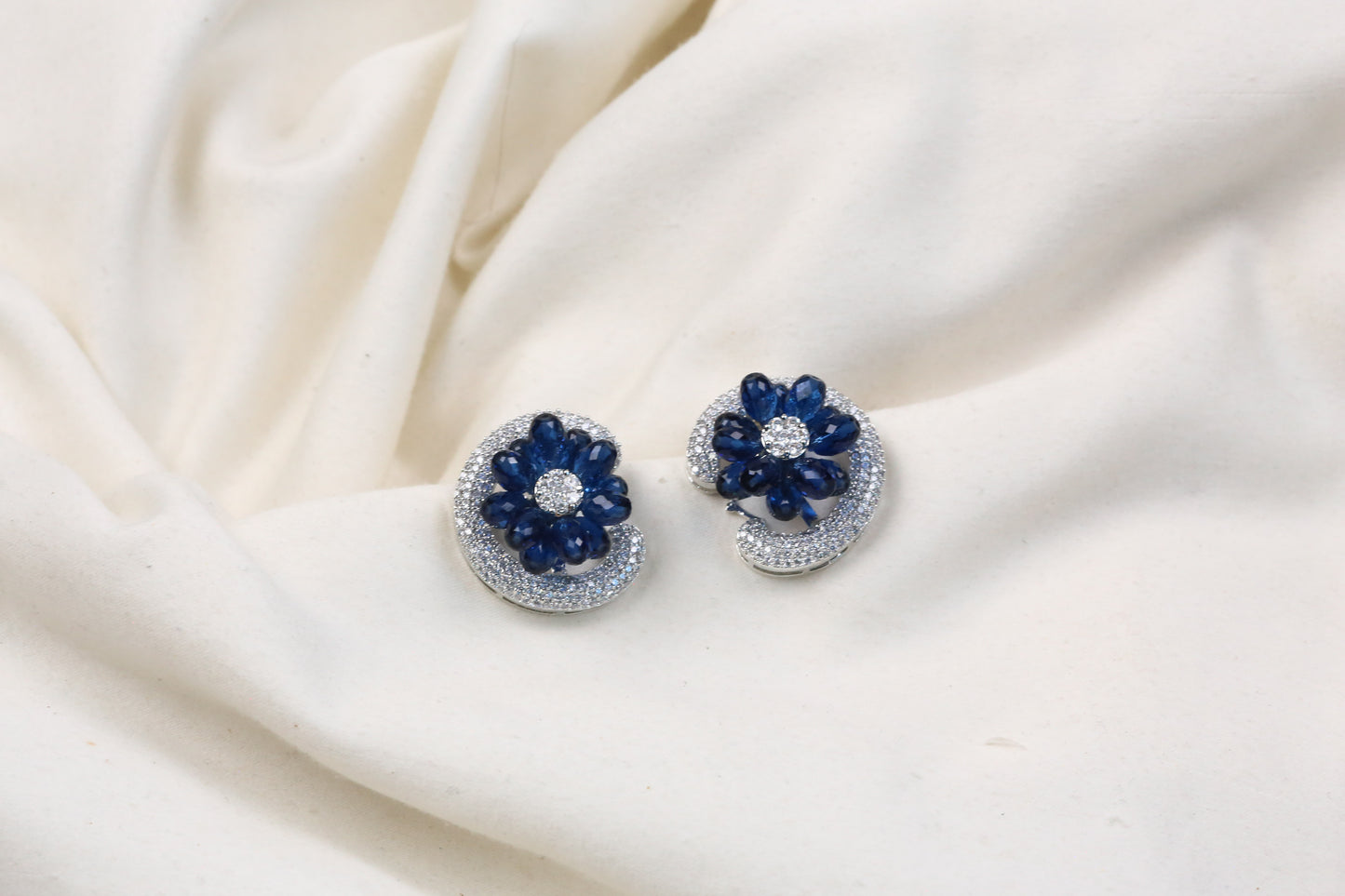 Premium CZ & Blue Crystal Studs (102-19)