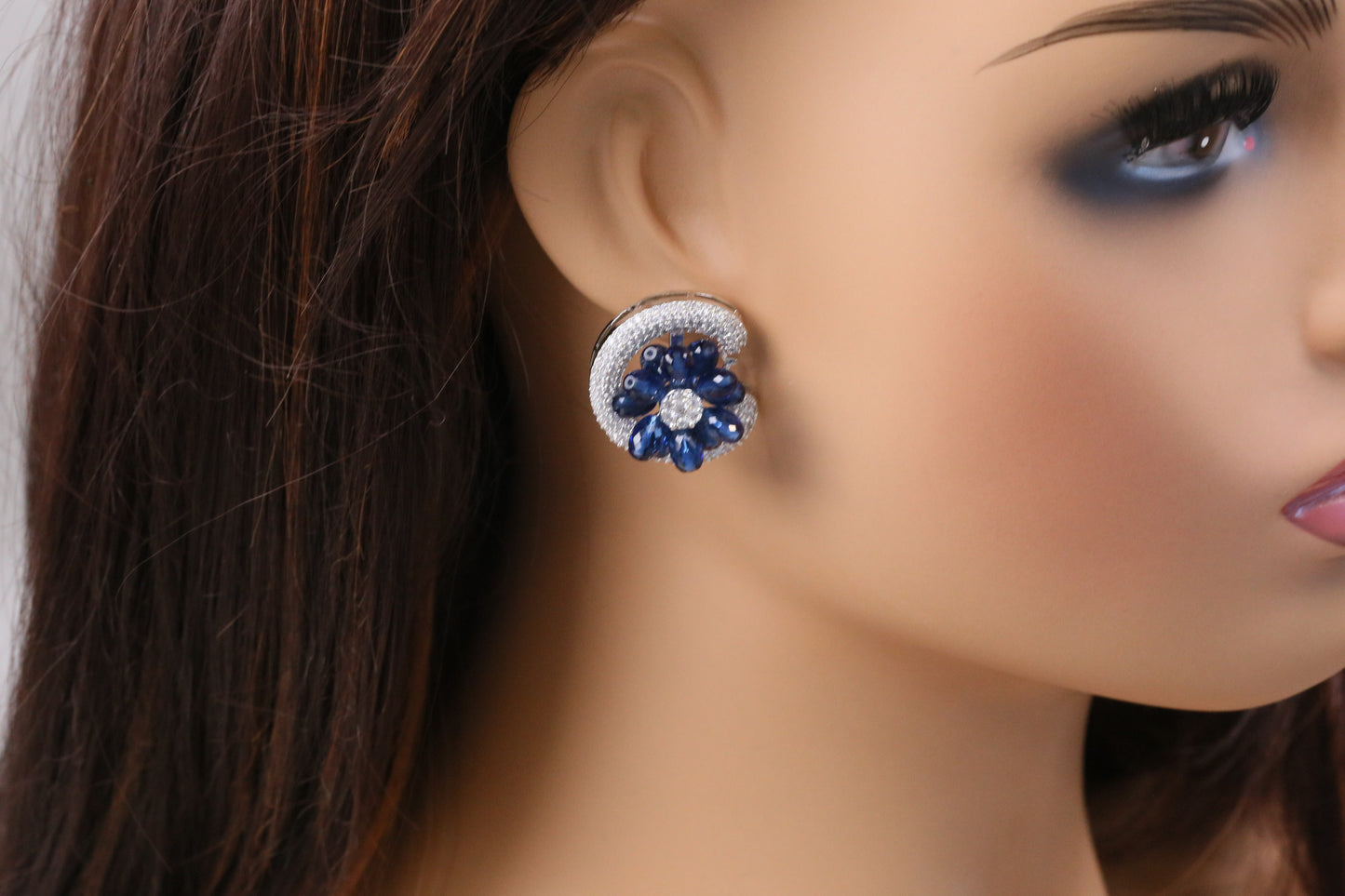 Premium CZ & Blue Crystal Studs (102-19)