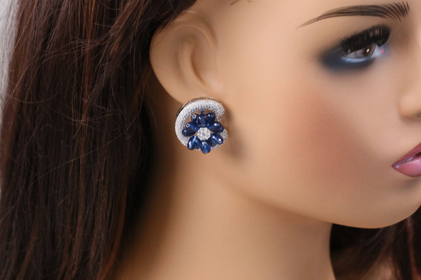 Premium CZ & Blue Crystal Studs (102-19)