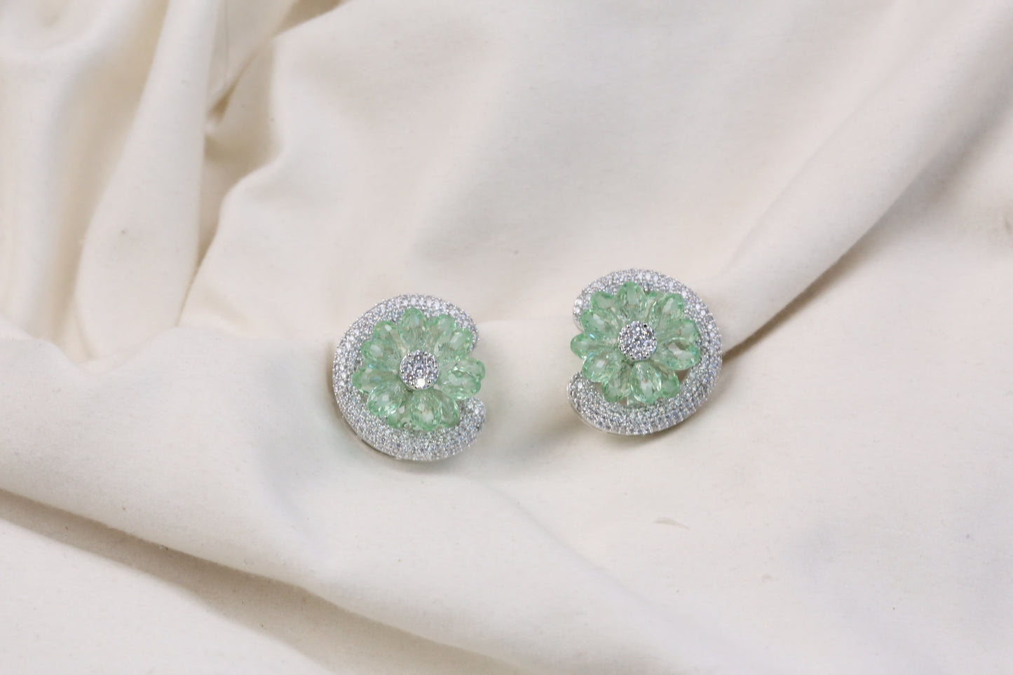 Premium CZ & Mint Crystal Studs (102-22)
