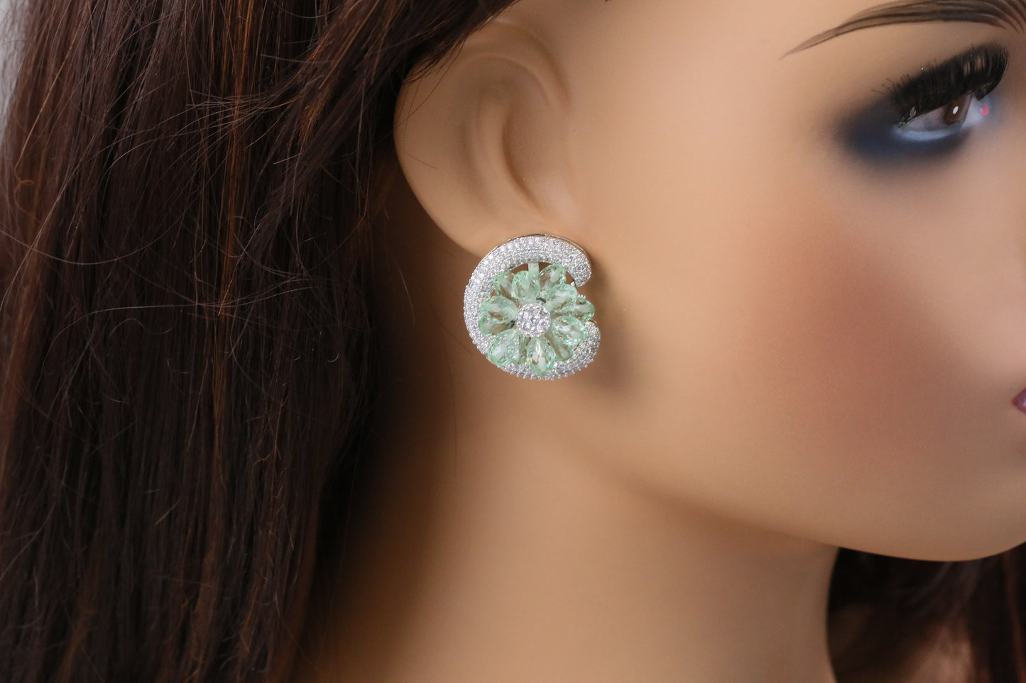 Premium CZ & Mint Crystal Studs (102-22)