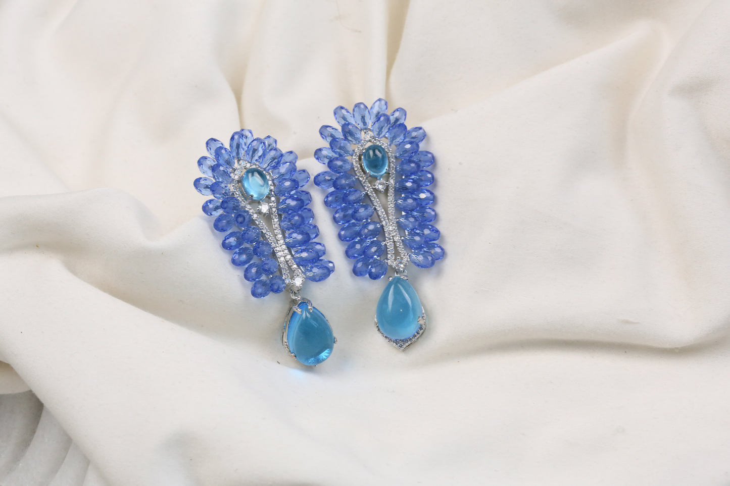 Shanaya Premium CZ & Crystal Studs (102-24) - Blue