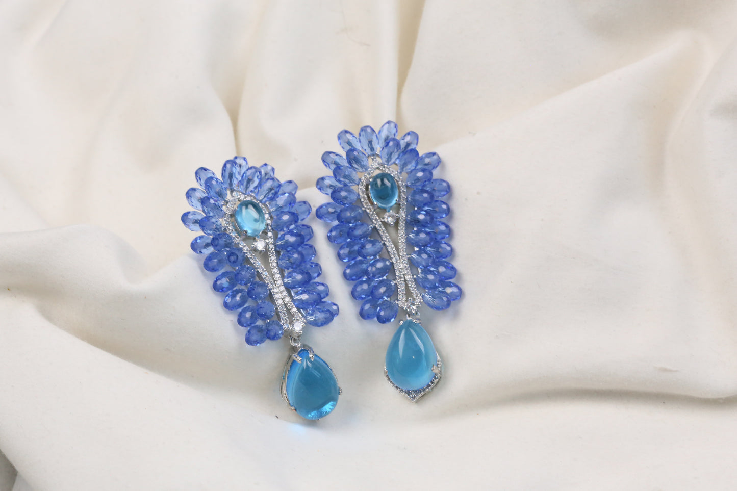 Shanaya Premium CZ & Crystal Studs (102-24) - Blue