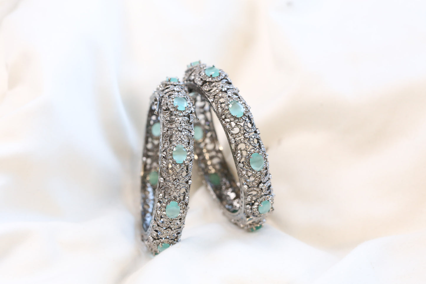 Victorian CZ & Monalisa Stone Bangles (Openable)