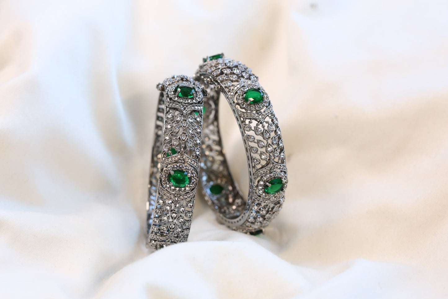 Victorian Marcasite & Monalisa Stone Bangles (Openable)