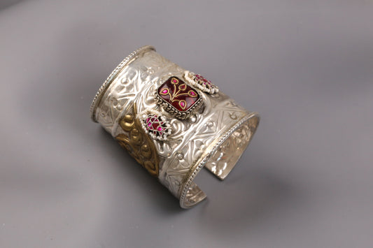 Matsya Dual Tone Jadau Fusion Bracelet (B101-22)