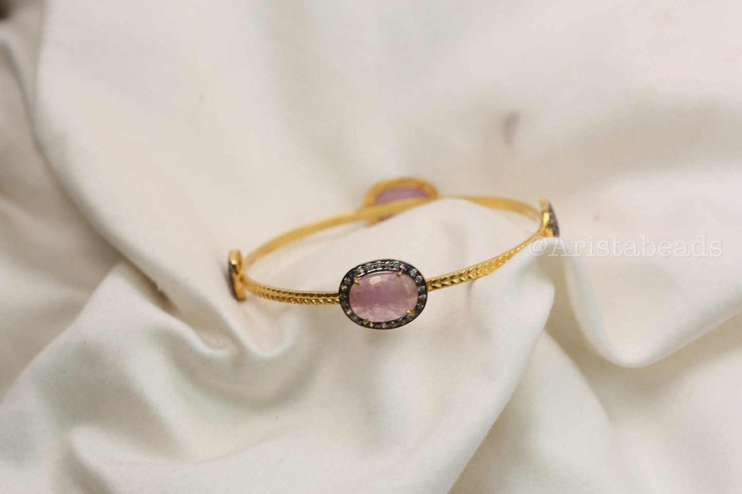 Multi Sapphire 925 Sterling Silver Bangle (2.6)