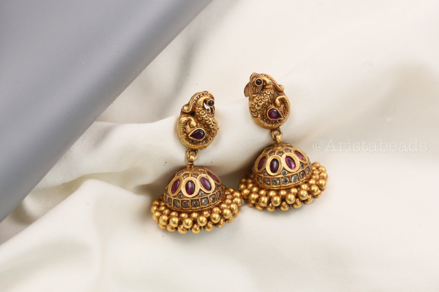 925 Sterling Silver Kemp Polki Jhumka