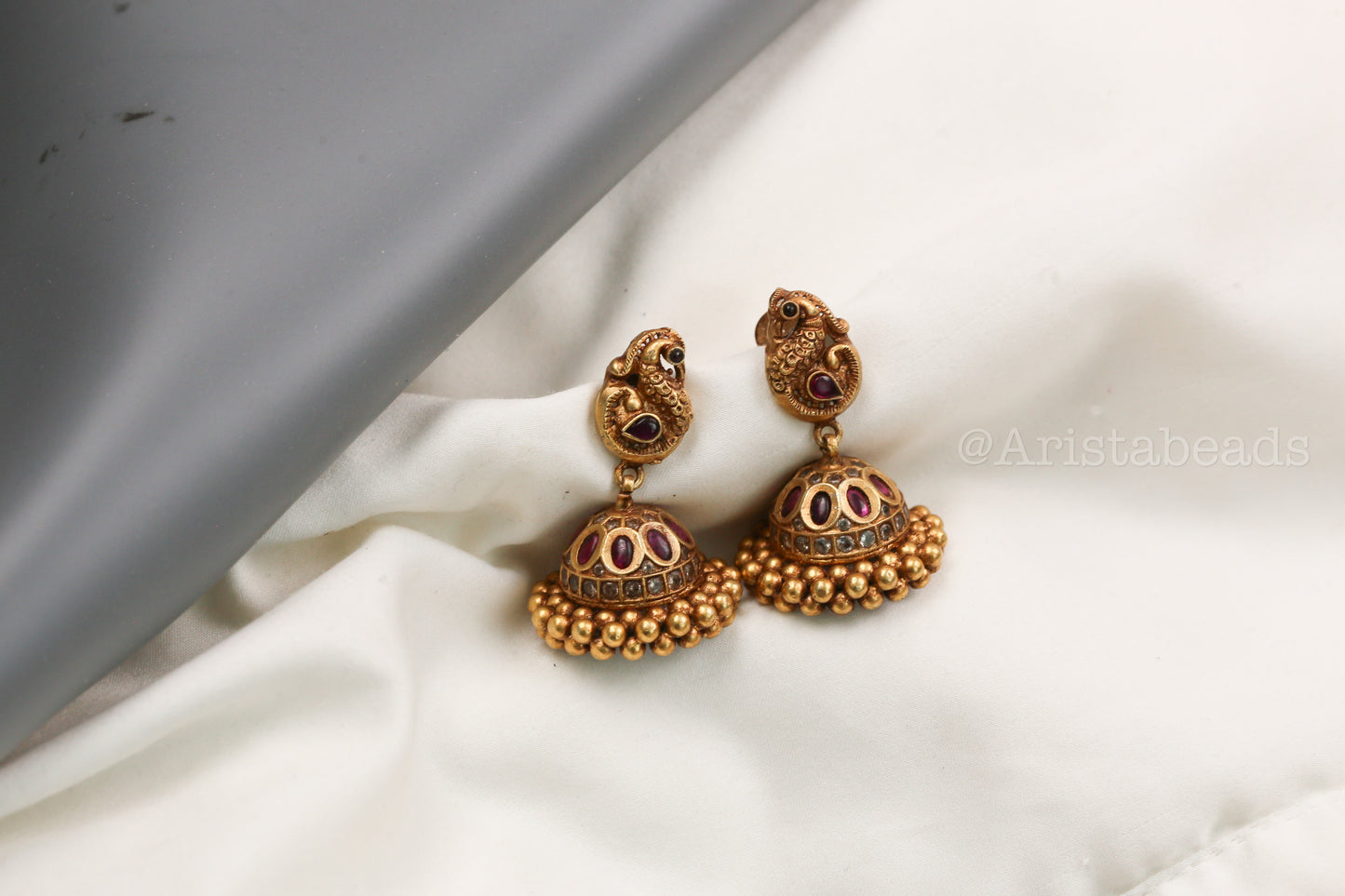 925 Sterling Silver Kemp Polki Jhumka
