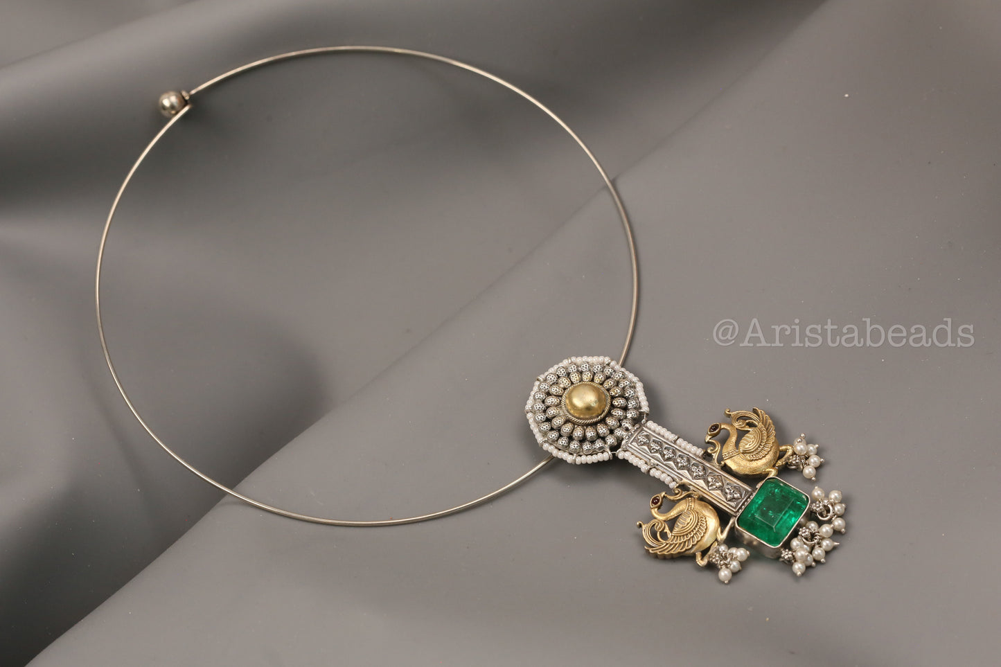 925 Silver Temple Emerald Doublet Pendant