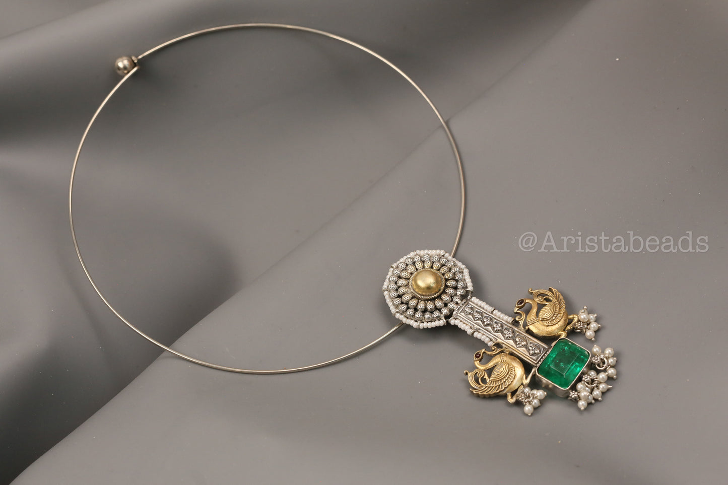 925 Silver Temple Emerald Doublet Pendant