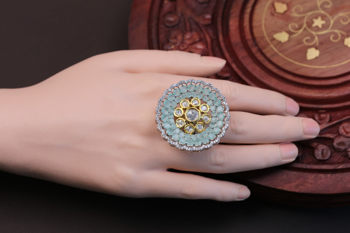 Premium Quality Uncut Polki Kundan Rings