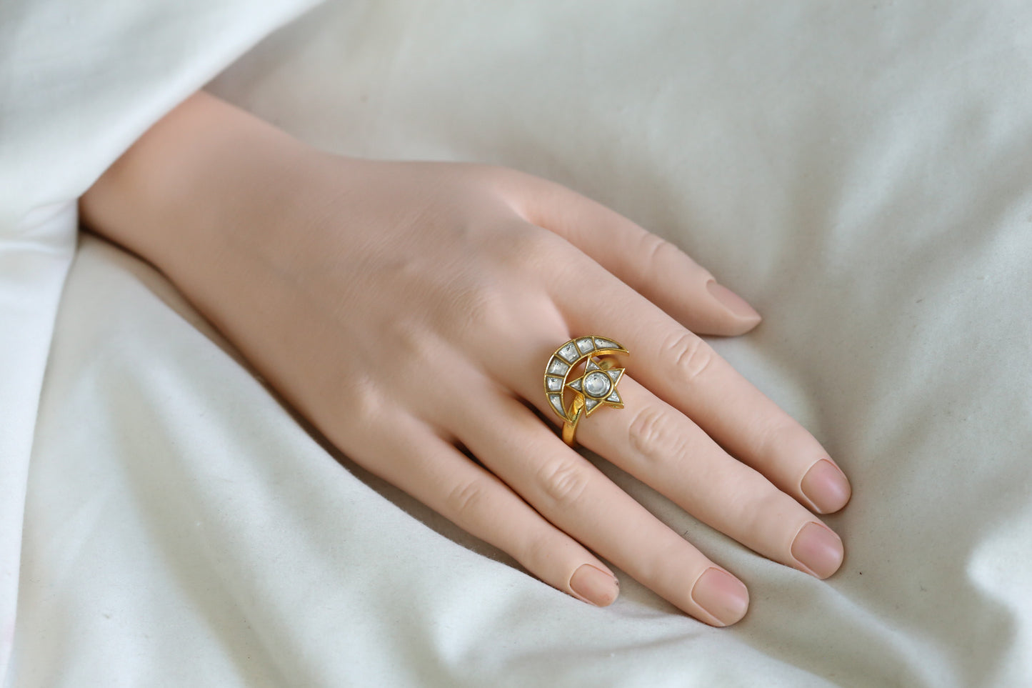 Kundan Chand Rings (Adjustable)