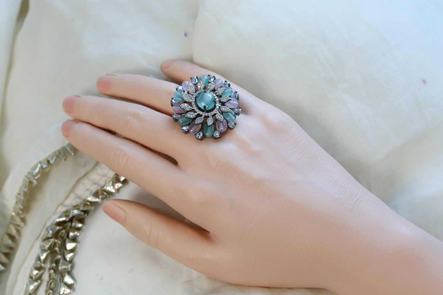Premium Pota Stones CZ Ring