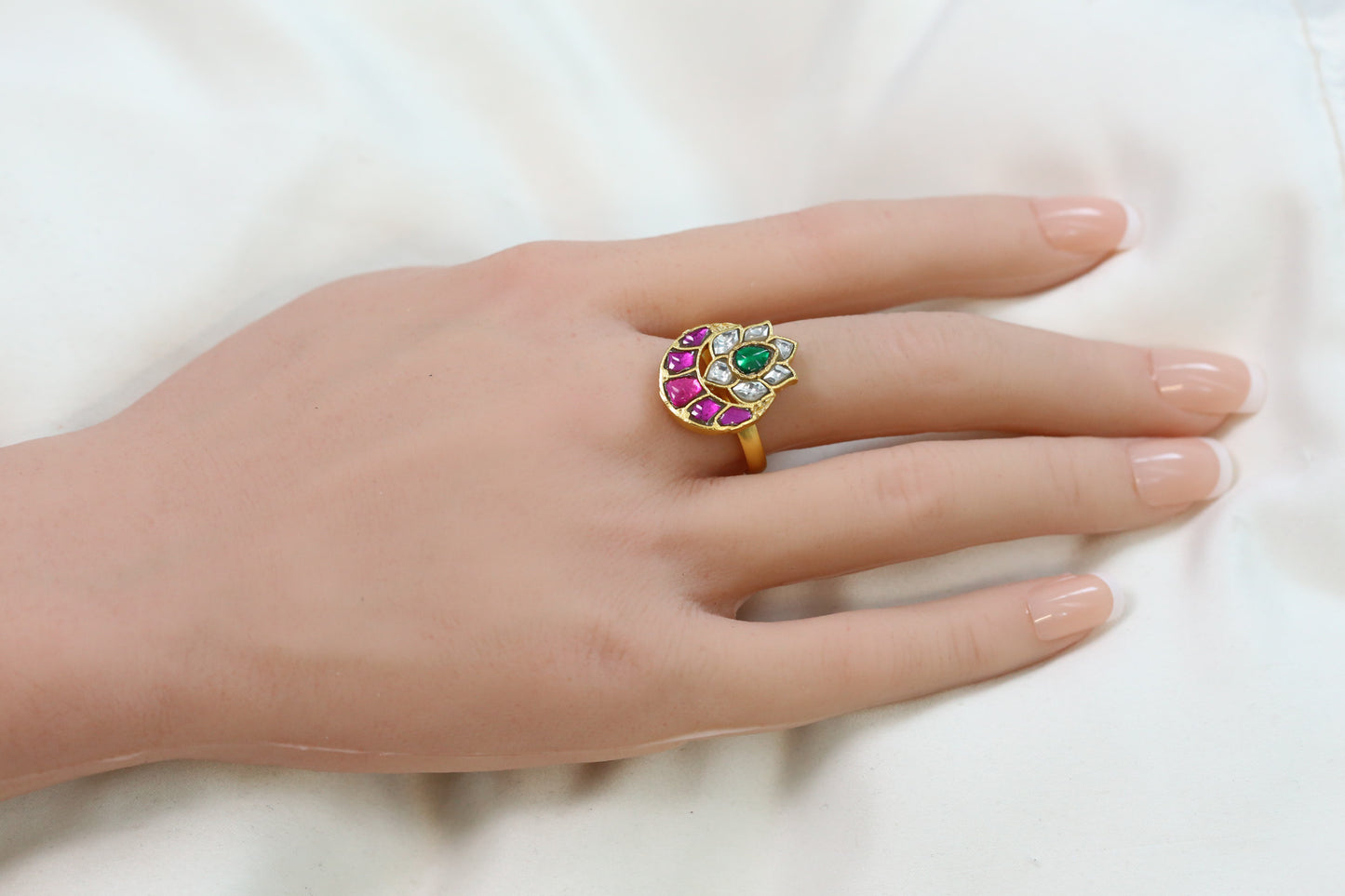 Raasha Multi Kundan Ring
