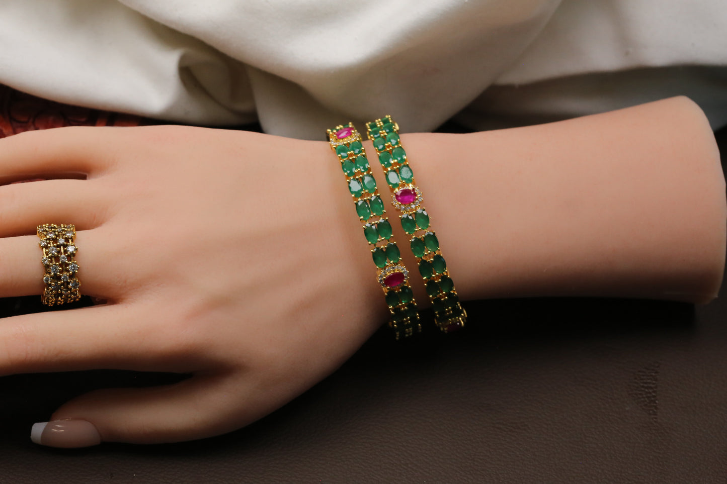 Jeena Ruby Clear Bangle Set - Style 3