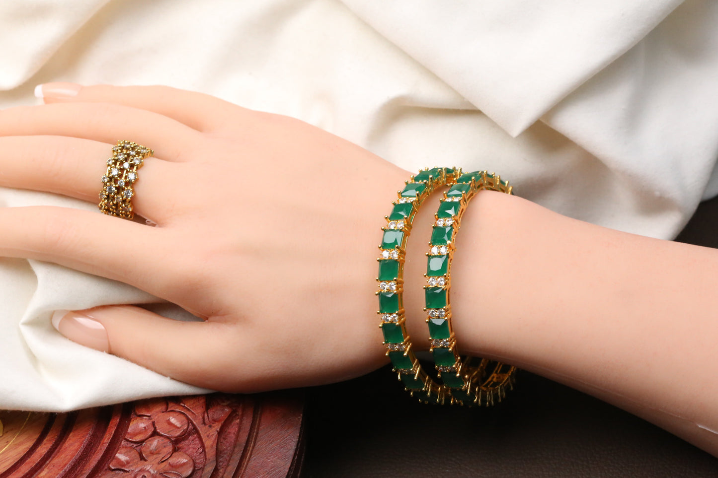 Jeena Ruby Clear Bangle Set - Style 2