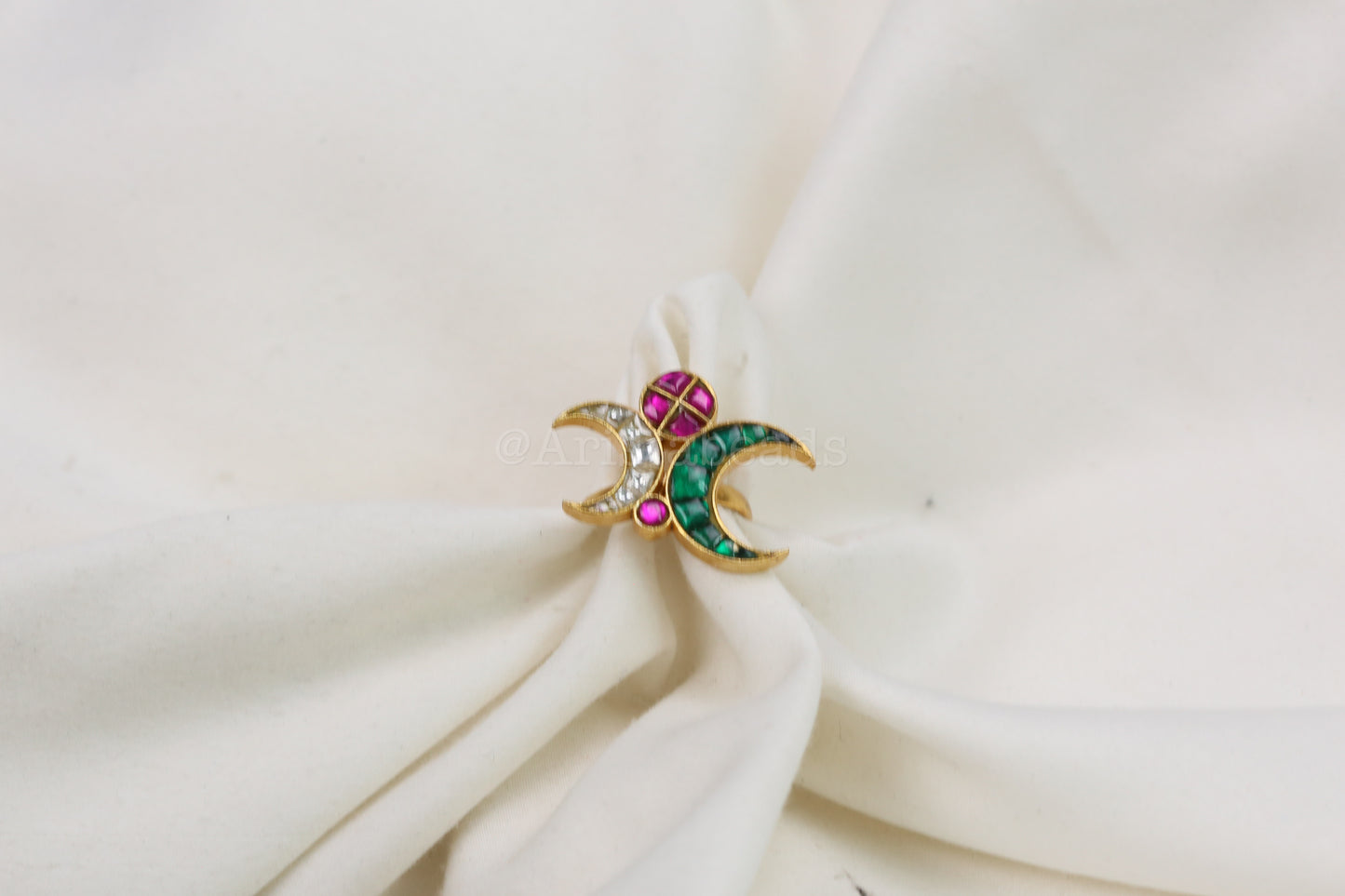 Fusion Takkar Kundan Work Rings (Adjustable)
