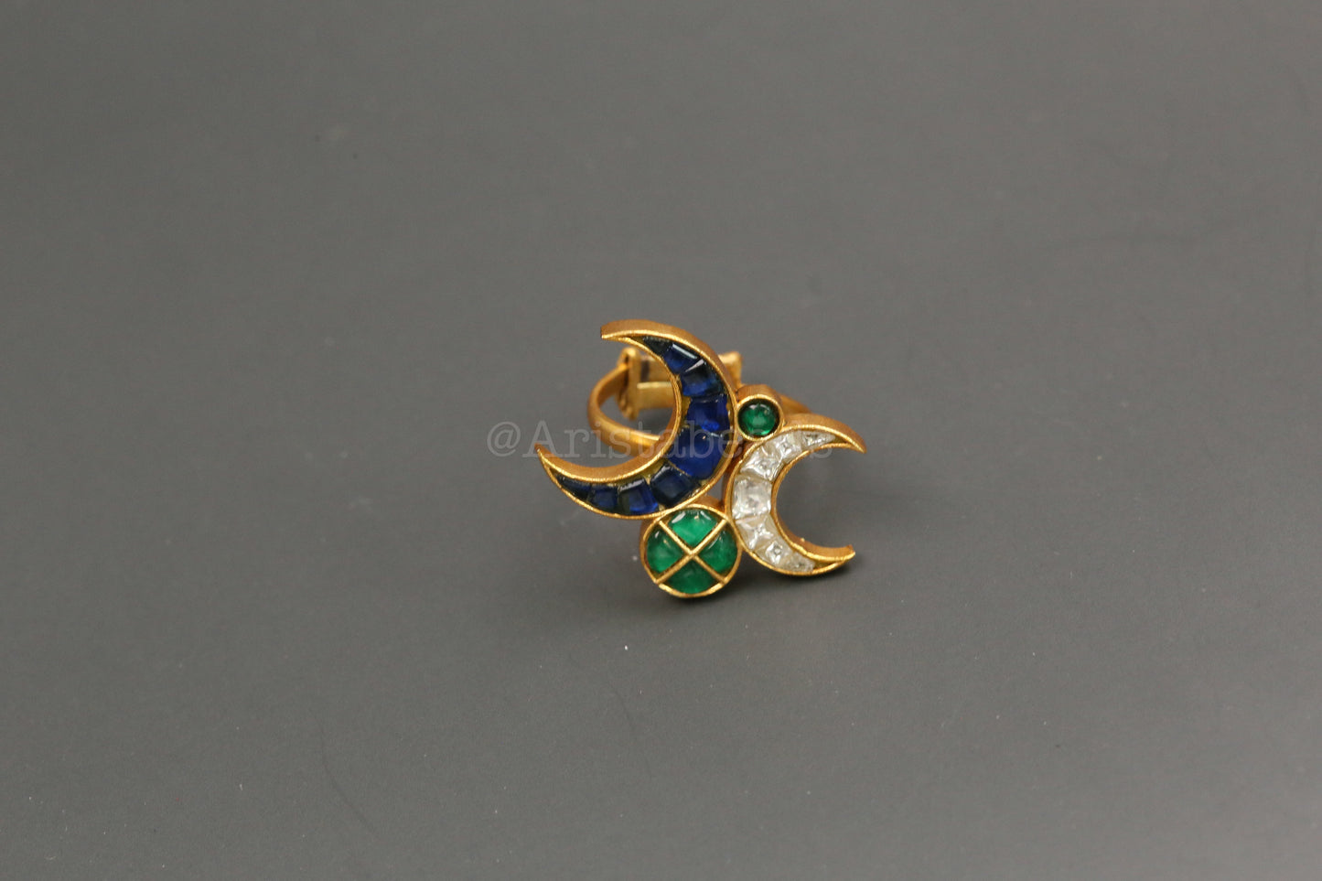 Fusion Takkar Kundan Work Rings (Adjustable)