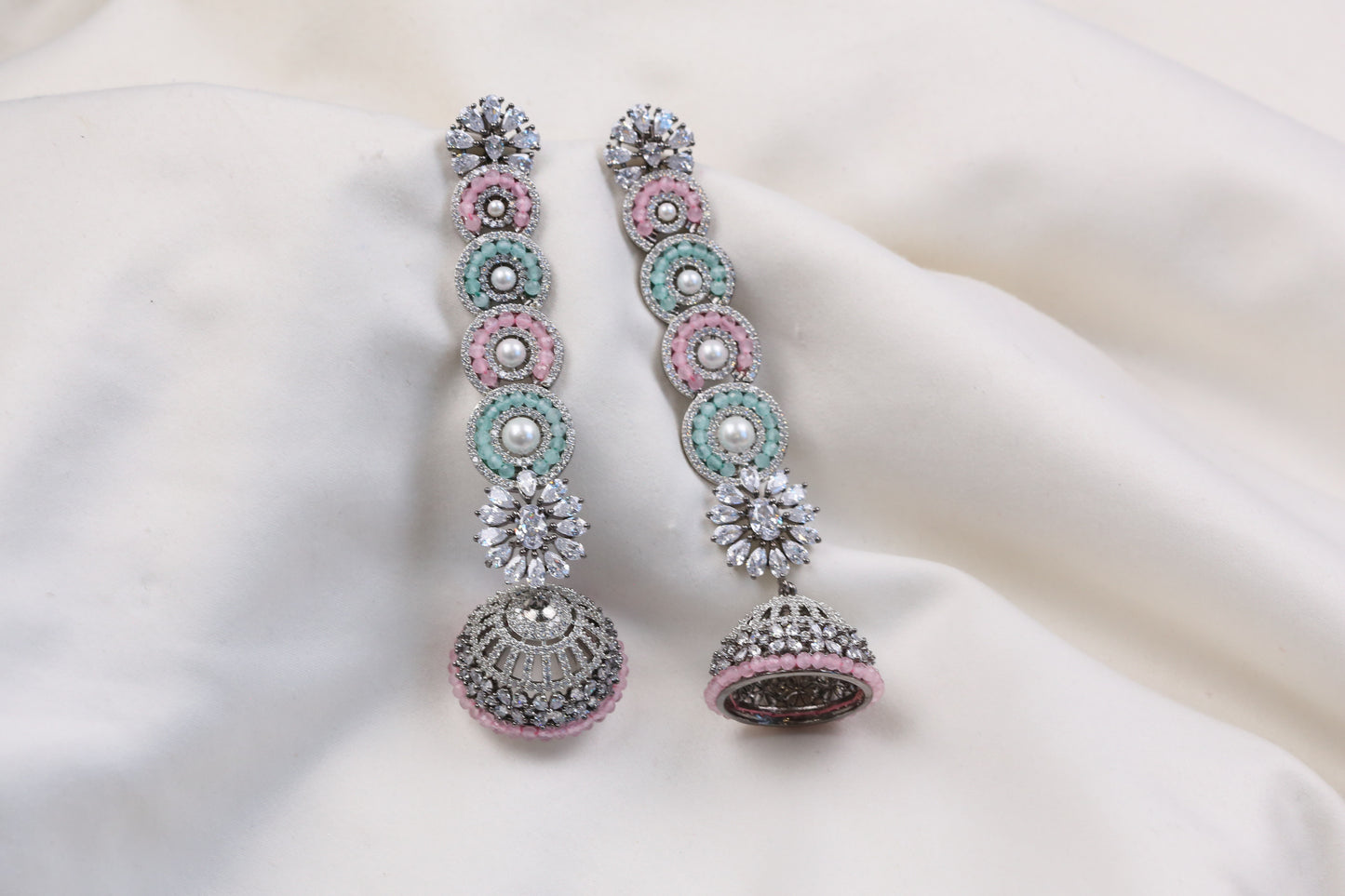 Diya Victorian CZ Jhumka -Pastel