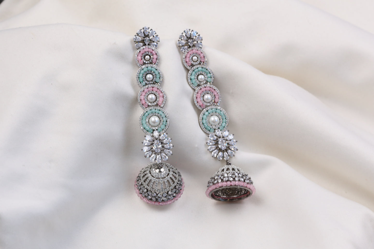 Diya Victorian CZ Jhumka -Pastel