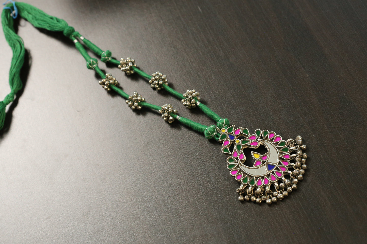 Radha Real Glass Oxidized Necklace (T103-53)