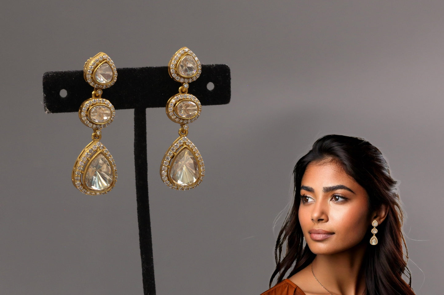 Dainty Real Moissanite & CZ Earrings