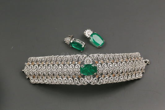 Malaika CZ Doublet Choker Set