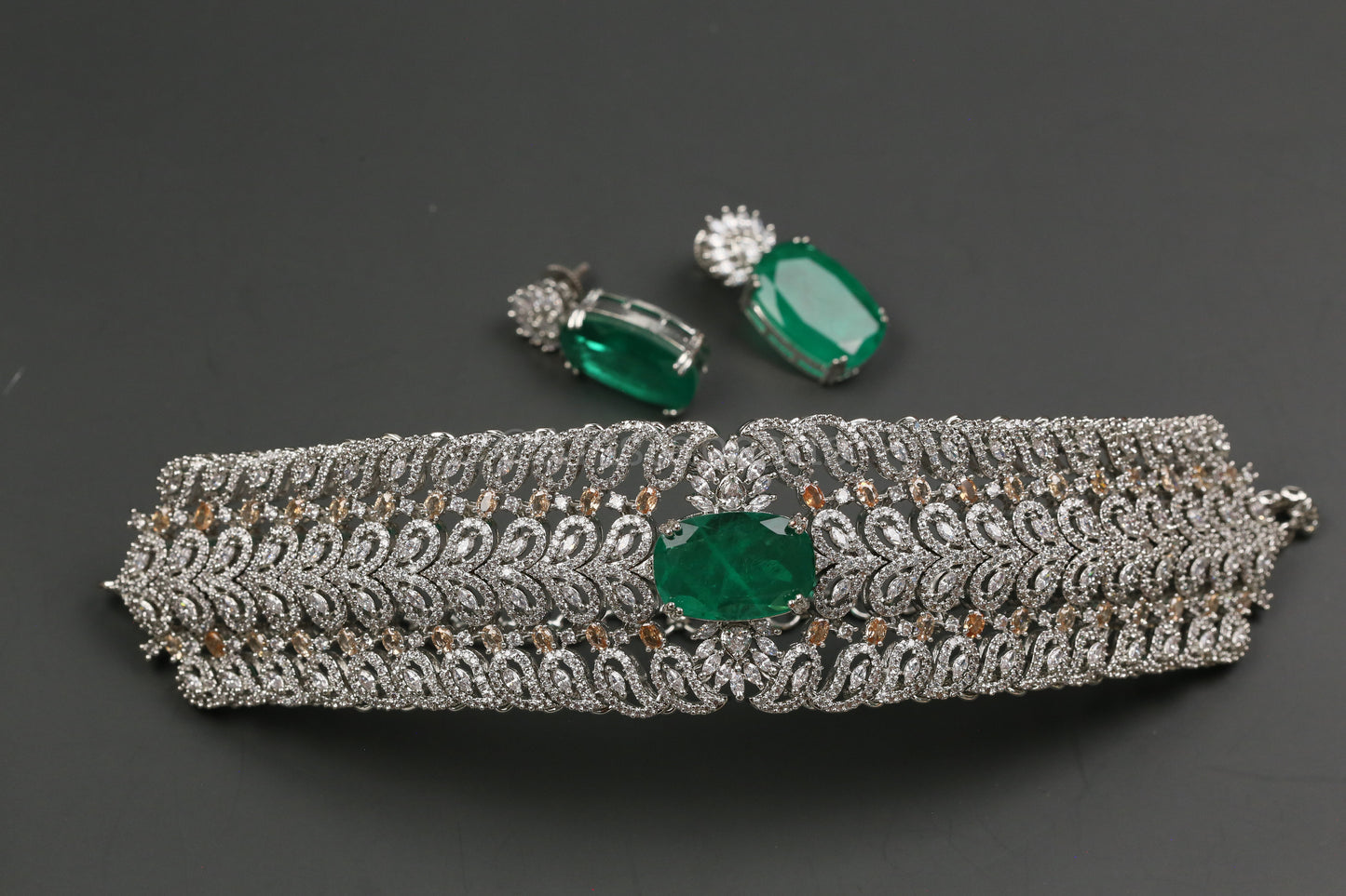 Malaika CZ Doublet Choker Set
