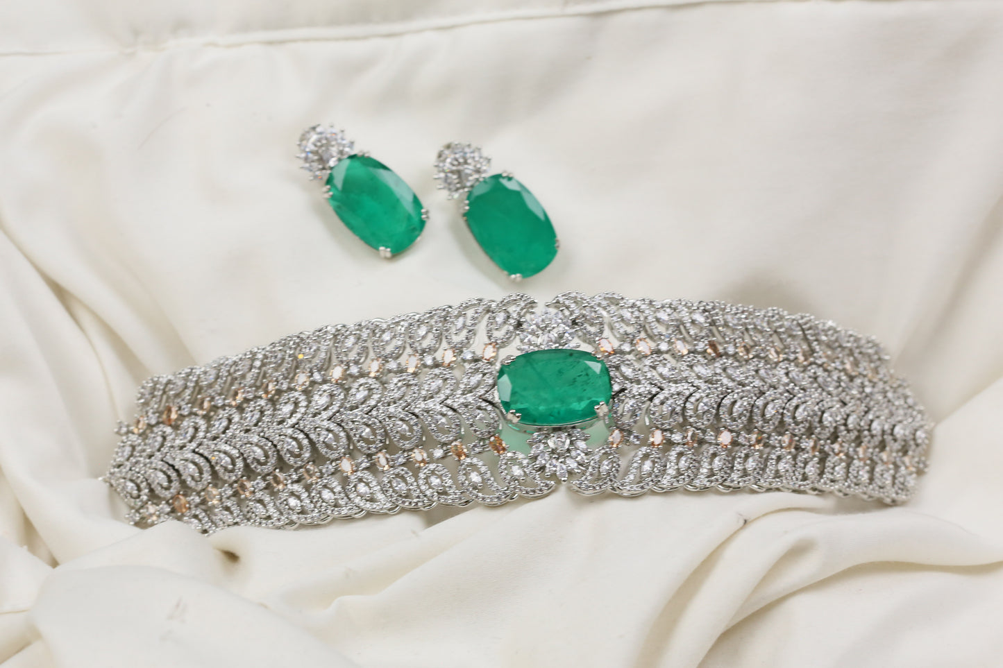 Malaika CZ Doublet Choker Set