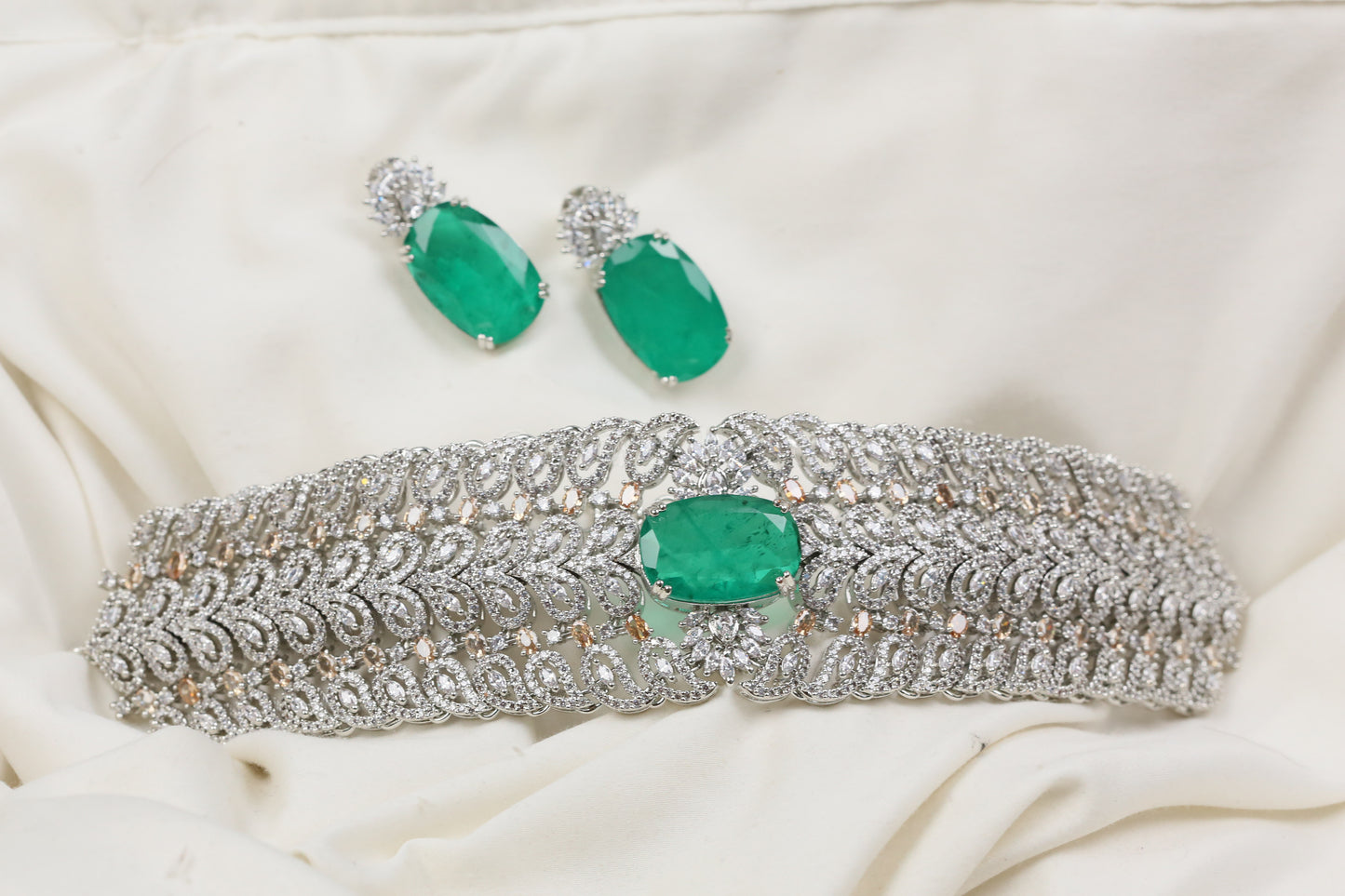 Malaika CZ Doublet Choker Set