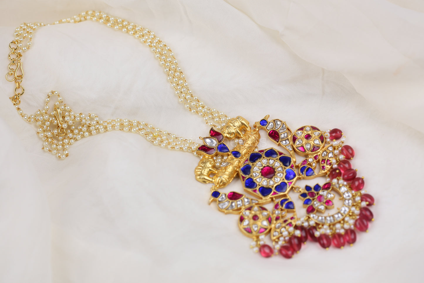 Sampada Handmade Jadau Kundan Necklace - Blue