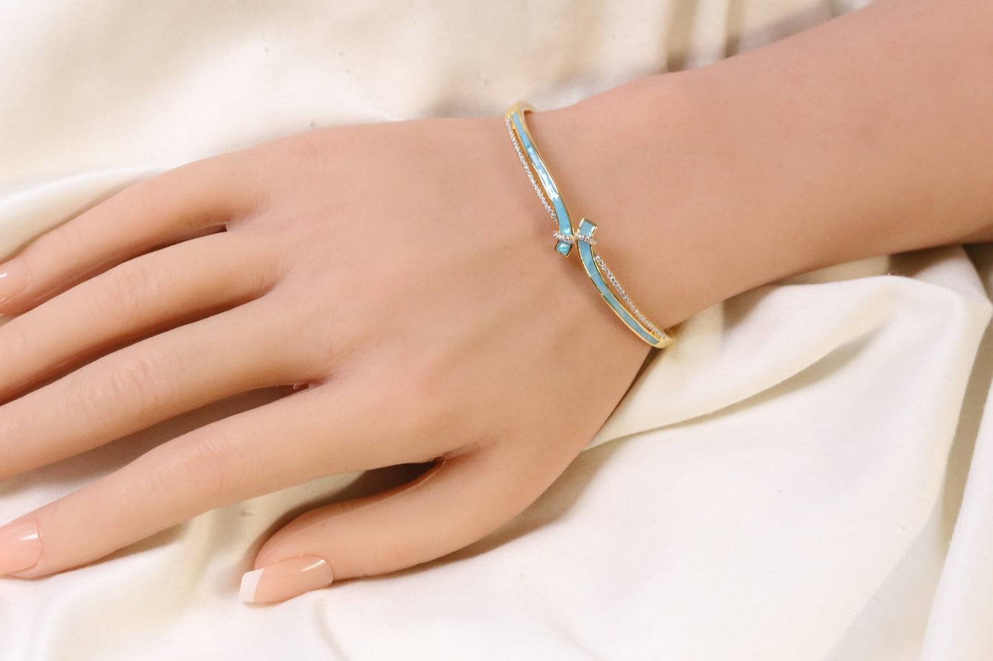 Saaz Openable Micro CZ Bracelet- Gold